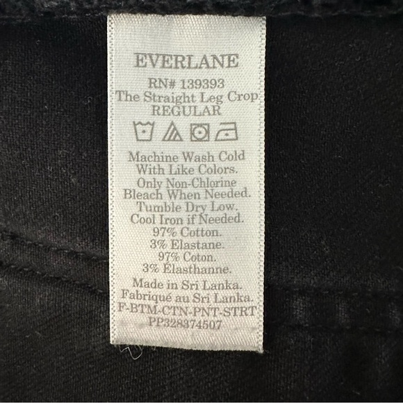 EVERLANE STRAIGHT LEG CROP BLACK JEANS SIZE 6 - Picture 15 of 15